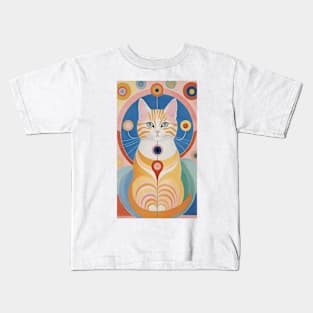 Hilma af Klint's Kitty Cosmos: Abstract Feline Delight Kids T-Shirt